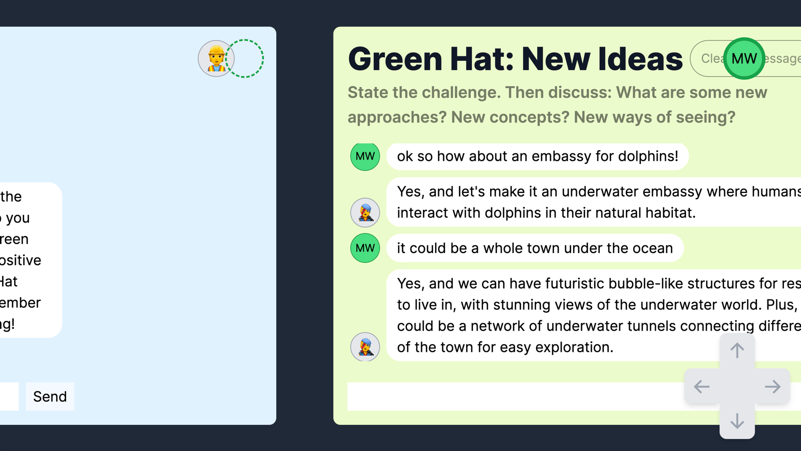 In a nutshell: Six Thinking Hats is a technique to deliberately bounce your team’s discussion between approaches like “new ideas” (green hat) an